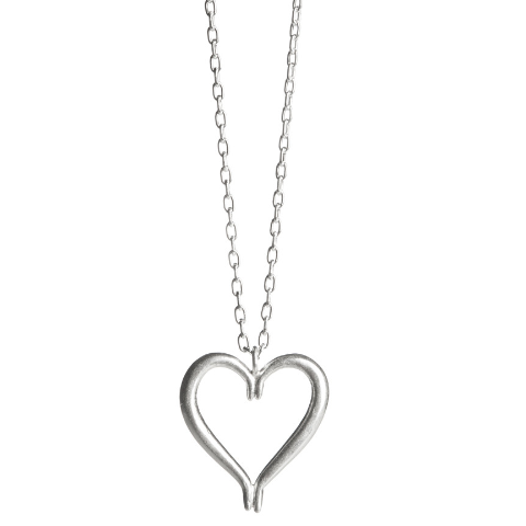 Heart Outline Necklace - Bija Bijoux