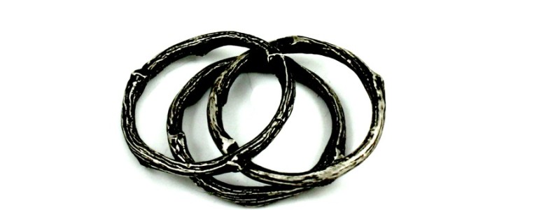 Black Twig Stack Ring