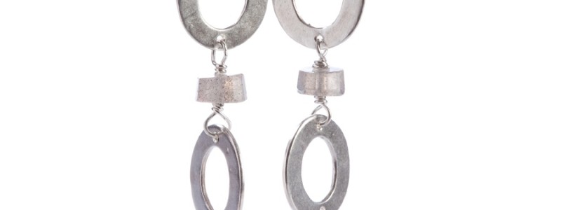 Open Circle Labradorite Earrings