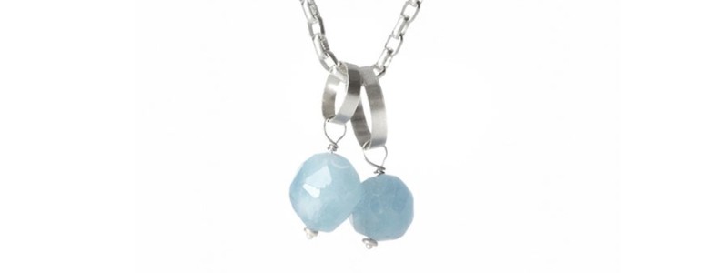 Aquamarine Double Drop Necklace