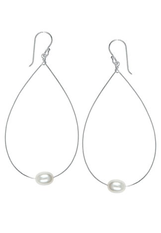 White Pearl Teardrops - Bija Bijoux