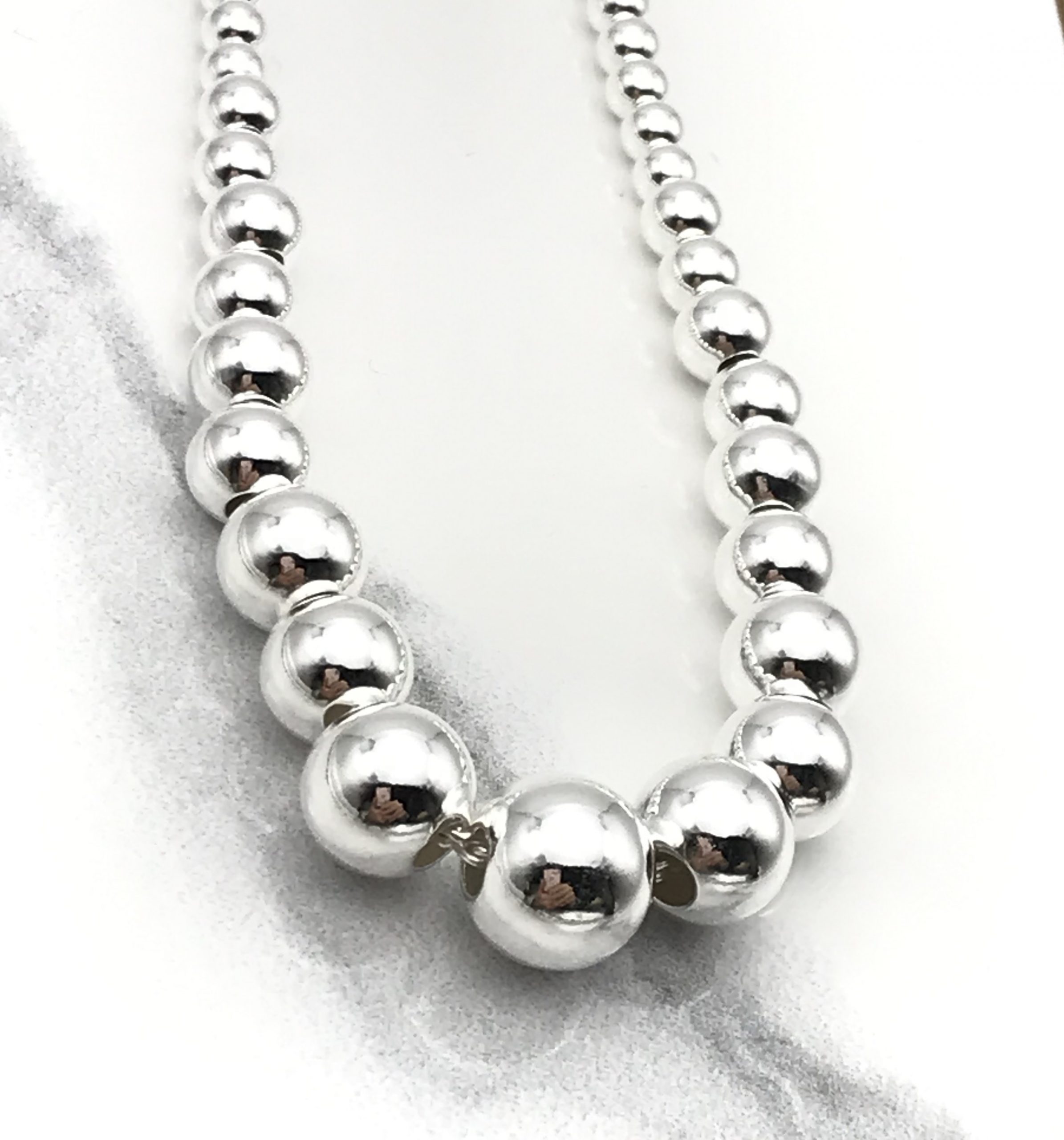 Estate Tiffany Sterling Silver Ball Toggle Necklace - Element 79  Contemporary Jewelry