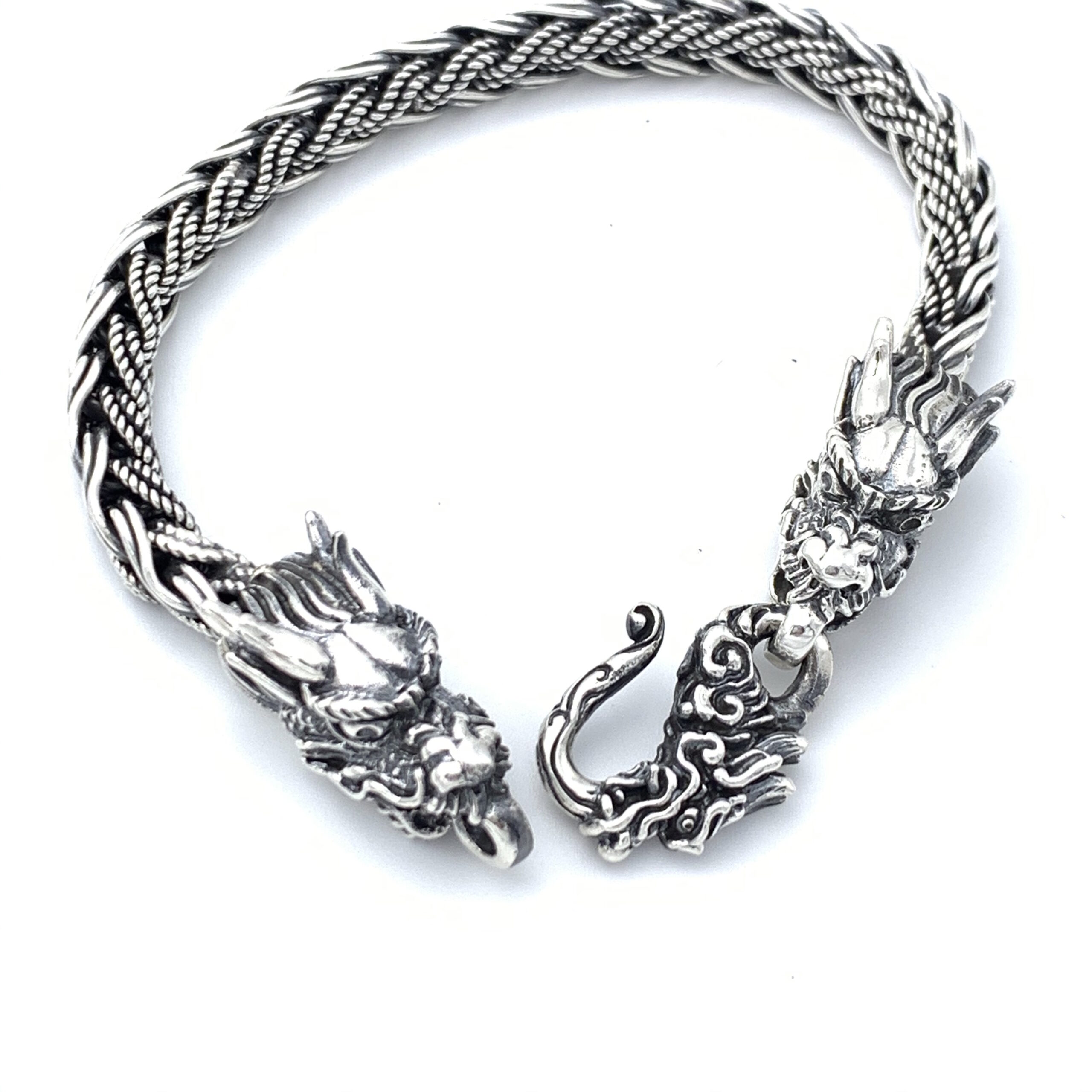 Silver Dragon Men's Chain Bracelet - Bija Bijoux Jewellery