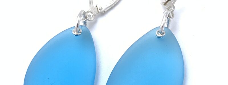 Turquoise-recycled-glass-earrings