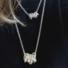 silver cluster necklace long and short